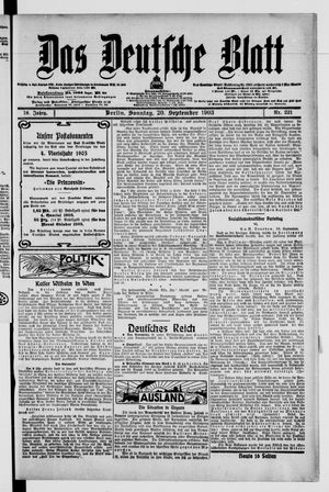 Das deutsche Blatt vom 20.09.1903
