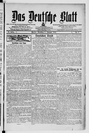Das deutsche Blatt vom 05.01.1904