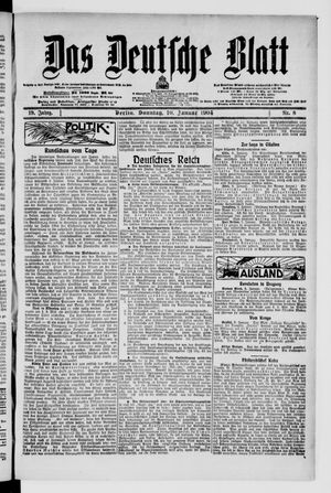 Das deutsche Blatt vom 10.01.1904