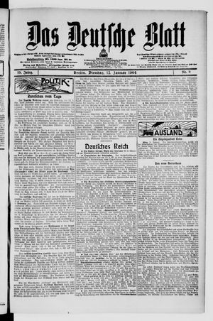 Das deutsche Blatt vom 12.01.1904