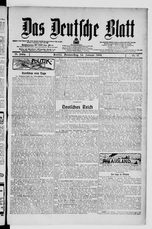 Das deutsche Blatt vom 14.01.1904
