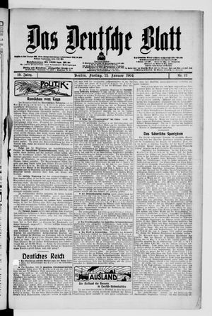 Das deutsche Blatt vom 15.01.1904