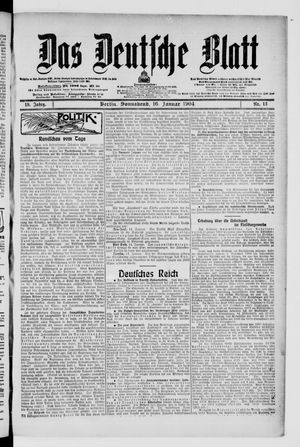 Das deutsche Blatt vom 16.01.1904
