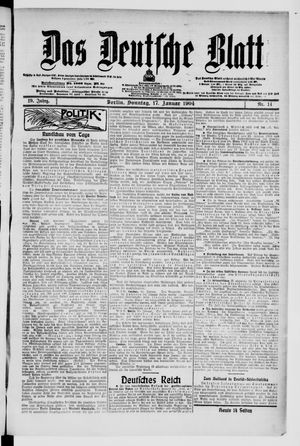 Das deutsche Blatt vom 17.01.1904