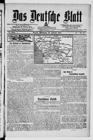 Das deutsche Blatt vom 20.01.1904