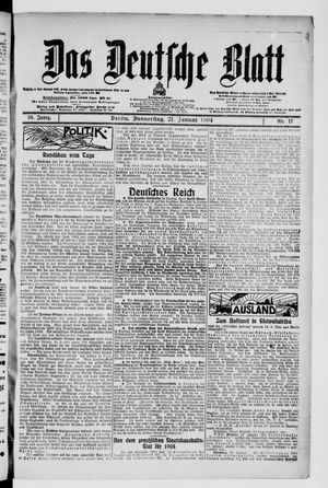 Das deutsche Blatt vom 21.01.1904