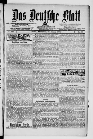Das deutsche Blatt vom 23.01.1904