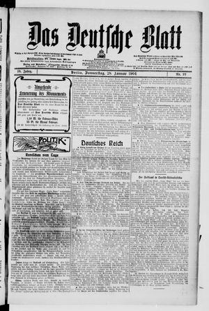 Das deutsche Blatt vom 28.01.1904