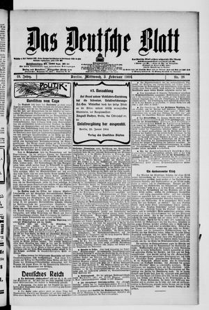 Das deutsche Blatt vom 03.02.1904