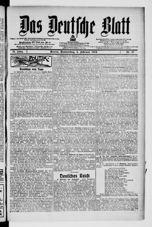 Das deutsche Blatt vom 04.02.1904
