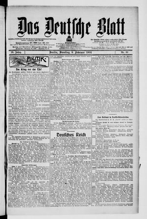 Das deutsche Blatt vom 09.02.1904