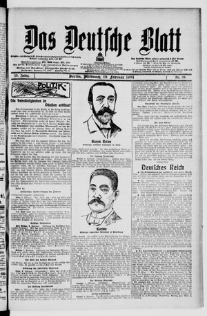 Das deutsche Blatt vom 10.02.1904