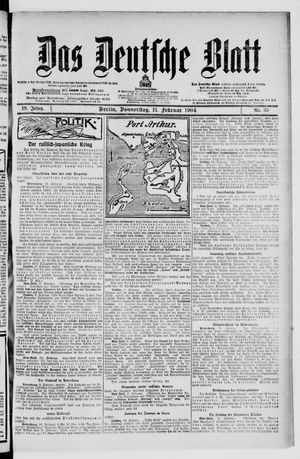 Das deutsche Blatt vom 11.02.1904