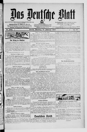 Das deutsche Blatt vom 16.02.1904