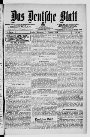 Das deutsche Blatt vom 17.02.1904