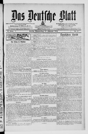 Das deutsche Blatt vom 18.02.1904