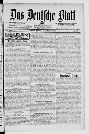 Das deutsche Blatt on Feb 19, 1904