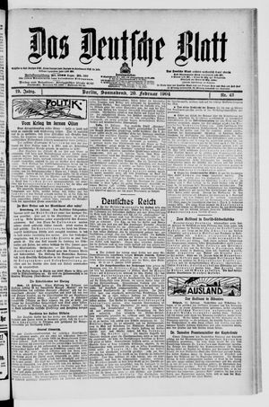 Das deutsche Blatt vom 20.02.1904