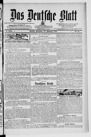 Das deutsche Blatt on Feb 23, 1904