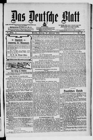 Das deutsche Blatt vom 26.02.1904