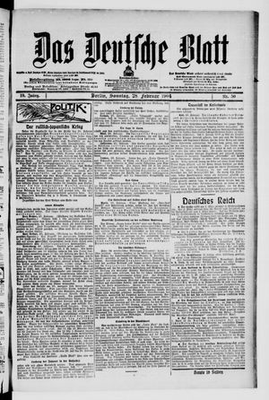 Das deutsche Blatt vom 28.02.1904