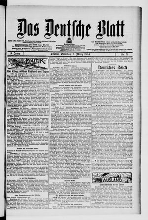 Das deutsche Blatt vom 01.03.1904