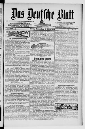 Das deutsche Blatt on Mar 3, 1904