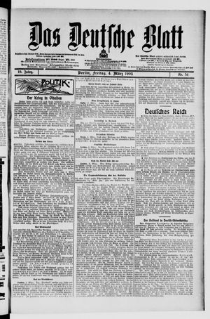 Das deutsche Blatt vom 04.03.1904