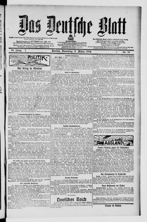 Das deutsche Blatt vom 06.03.1904