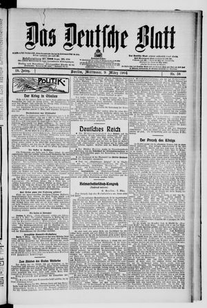 Das deutsche Blatt on Mar 9, 1904