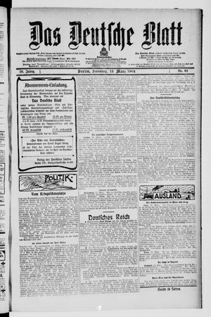 Das deutsche Blatt vom 13.03.1904