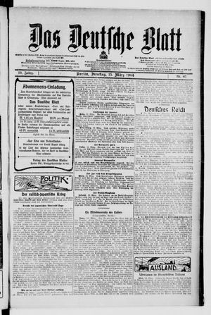 Das deutsche Blatt on Mar 15, 1904