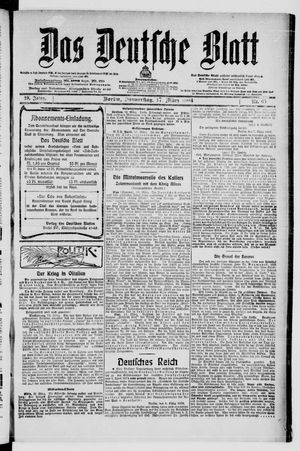 Das deutsche Blatt vom 17.03.1904