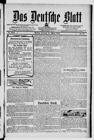 Das deutsche Blatt vom 18.03.1904