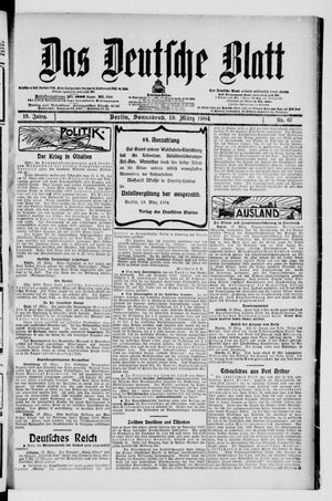 Das deutsche Blatt vom 19.03.1904