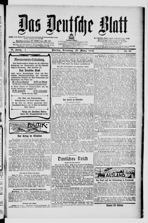 Das deutsche Blatt vom 20.03.1904