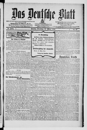 Das deutsche Blatt vom 22.03.1904