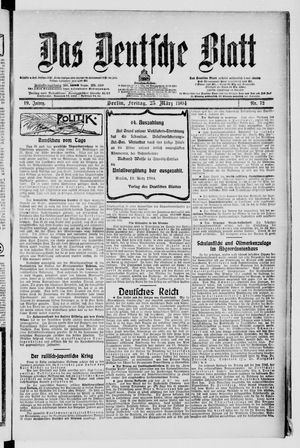 Das deutsche Blatt vom 25.03.1904
