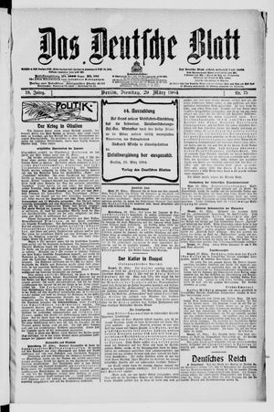 Das deutsche Blatt on Mar 29, 1904