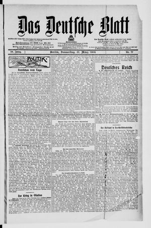 Das deutsche Blatt vom 31.03.1904