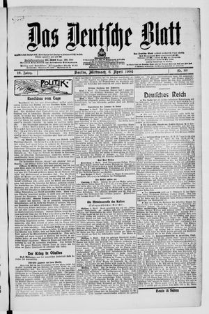 Das deutsche Blatt vom 06.04.1904