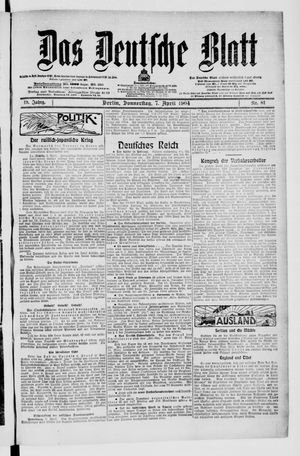 Das deutsche Blatt vom 07.04.1904