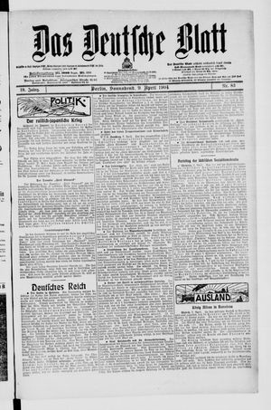 Das deutsche Blatt vom 09.04.1904