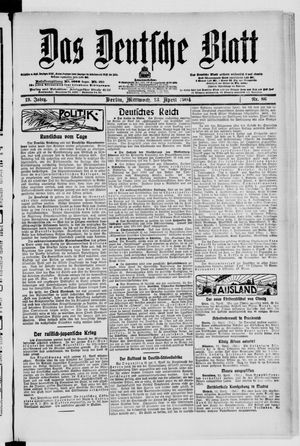 Das deutsche Blatt vom 13.04.1904