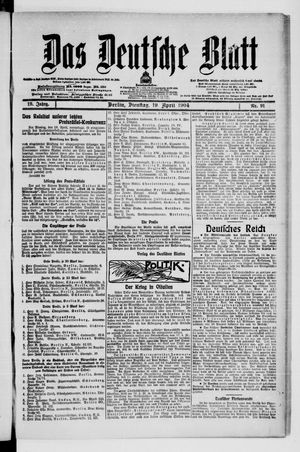 Das deutsche Blatt vom 19.04.1904