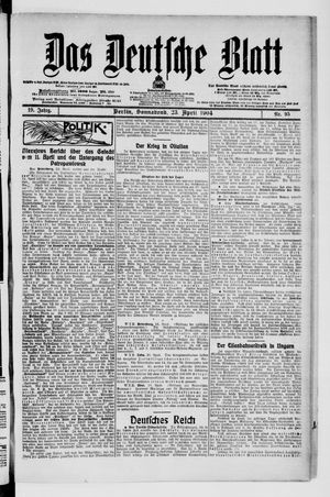 Das deutsche Blatt vom 23.04.1904