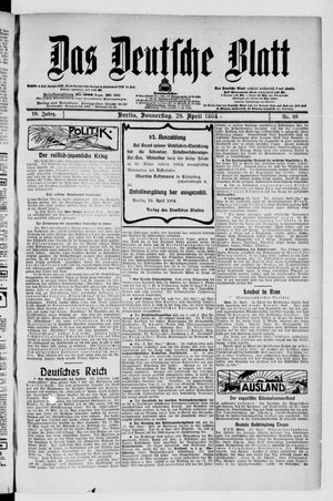 Das deutsche Blatt vom 28.04.1904