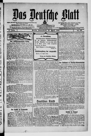 Das deutsche Blatt vom 30.04.1904