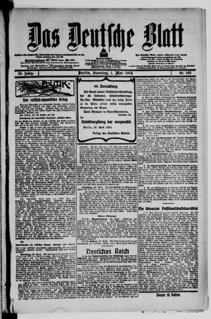 Das deutsche Blatt vom 01.05.1904