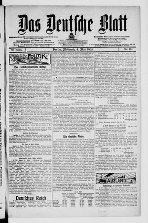 Das deutsche Blatt vom 04.05.1904